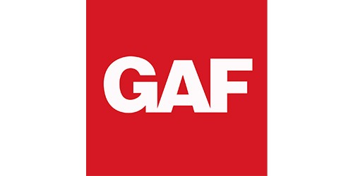 The image features the letters "GAF" in white, centered on a red rectangular background. The design is simple, with a bold, clean font.