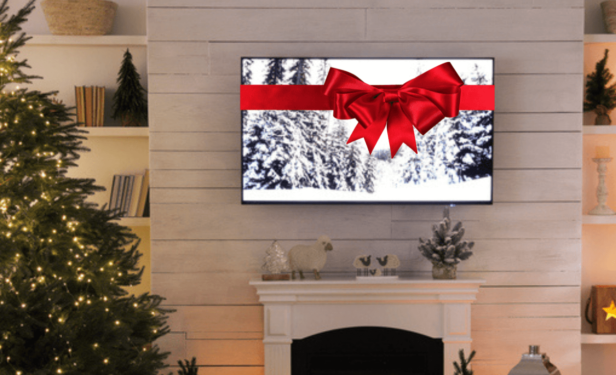 Tv with a bow